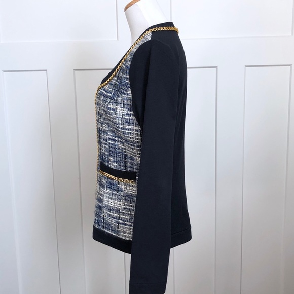 ❌SOLD❌Boston Proper Tweed Front Chain Jacket - Picture 3 of 8